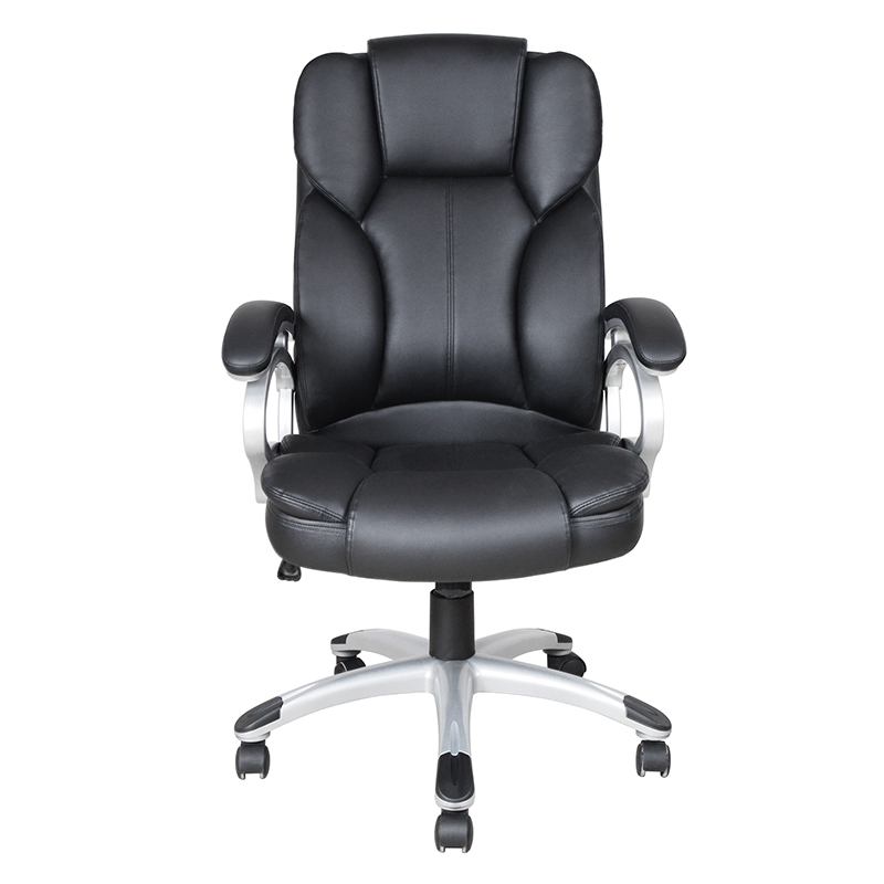 Suíochán Oifige Feidhmeannach Armrest Pad Seasta Cúl Ard Dubh (Y-2825)