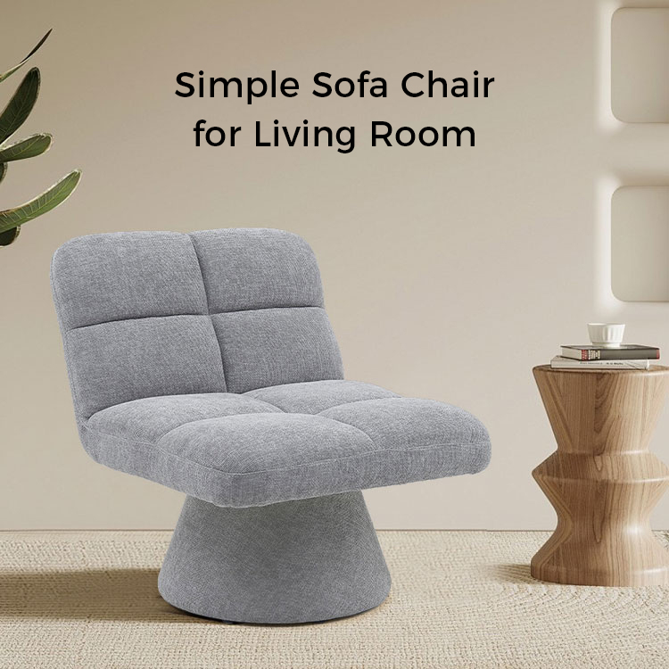 Baile Comhaimseartha Nordach Fabraic Uathúil Gan Lámh Cathaoirligh tolg sclóine stuáilte bog don Seomra Maireachtála le Bonn Rothlach (GY-643)