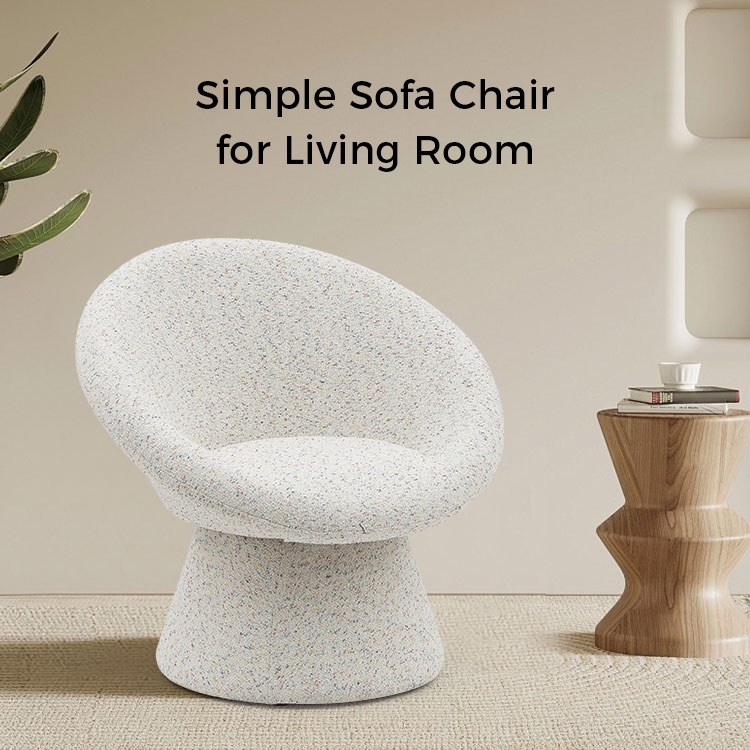 Fabraic Bán Nordach Cruth Babhta Leisciúil Cathaoirleach Seomra Maireachtála Cathaoirleach Tolg Suíochán Singil Accent Lounge le cúl taca (GY-645)