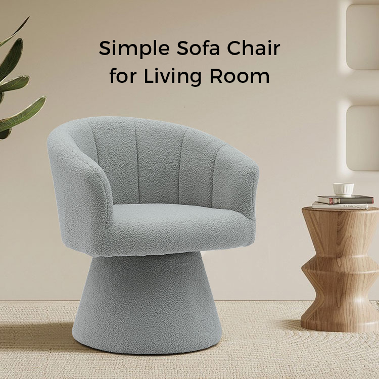 Stíl Fóillíochta Faoi Dhíon Liath Suíochán Tiús Compordach Suíochán Swivel Óstán Accent Chaise Lounge Cathaoirleach Cathaoirleach don Seomra Maireachtála (GY-646)