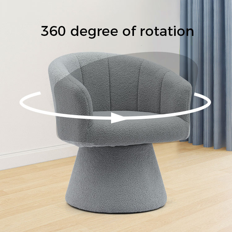 Stíl Fóillíochta Faoi Dhíon Liath Suíochán Tiús Compordach Suíochán Swivel Óstán Accent Chaise Lounge Cathaoirleach Cathaoirleach don Seomra Maireachtála (GY-646)