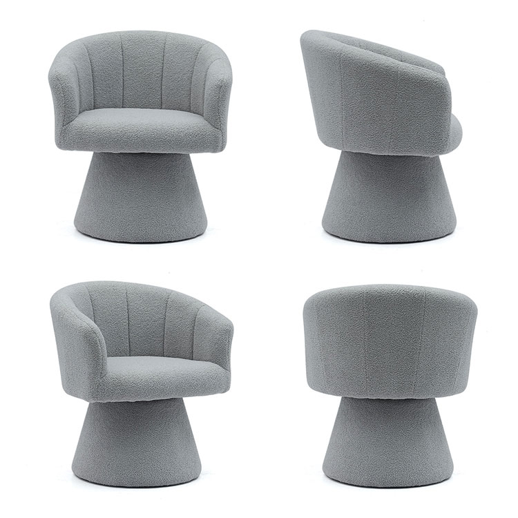 Stíl Fóillíochta Faoi Dhíon Liath Suíochán Tiús Compordach Suíochán Swivel Óstán Accent Chaise Lounge Cathaoirleach Cathaoirleach don Seomra Maireachtála (GY-646)