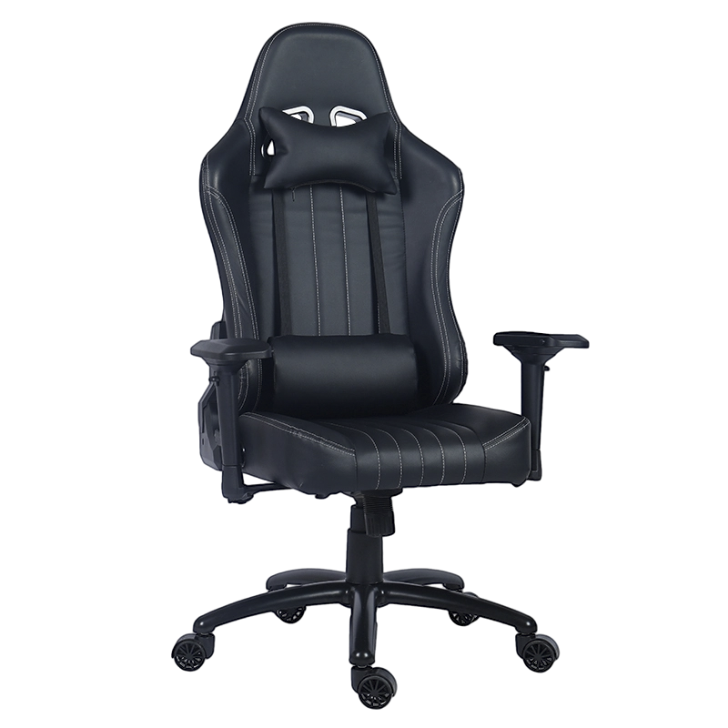 Dubh PU Cúl Ard Cathaoirleach Cearrbhachais Rí Rásaíochta Armrest 4D (Y-2546 )